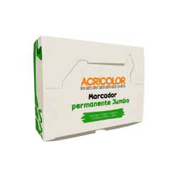 Caja de Marcadores Permanentes Punta Cuadrada Color Verde - ACRICOLOR
