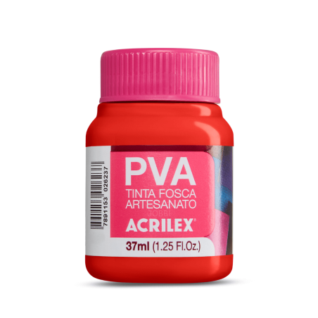 Pintura para Artesanía PVA Rojo Fuego 37ml, ACRILEX