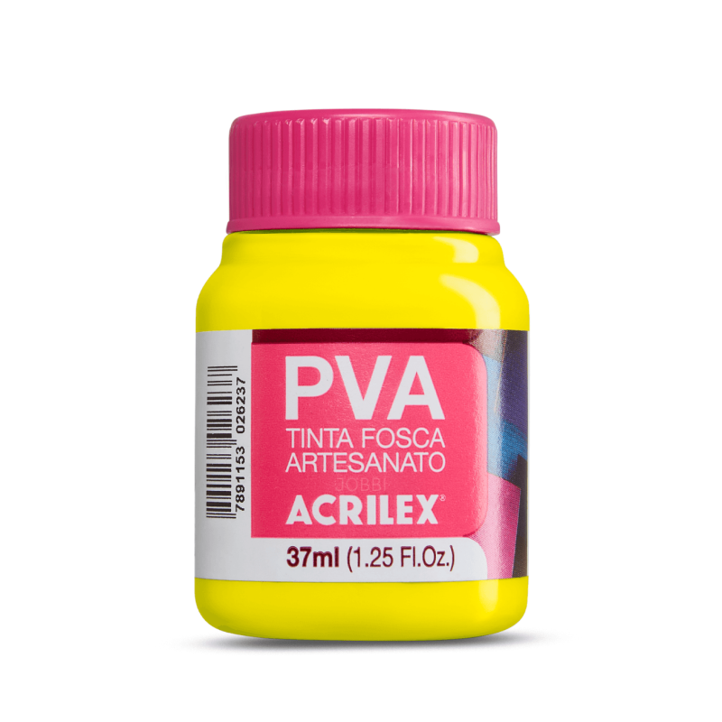 Pintura para Artesanía PVA Amarillo Limón 37ml, ACRILEX