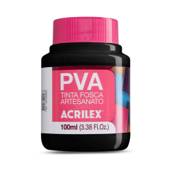 Pintura para Artesanía PVA Negro 100ml, ACRILEX