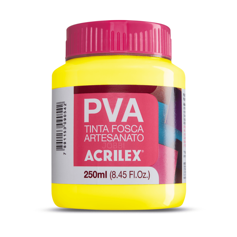 Pintura para Artesanía PVA Amarillo Limón 250ml, ACRILEX