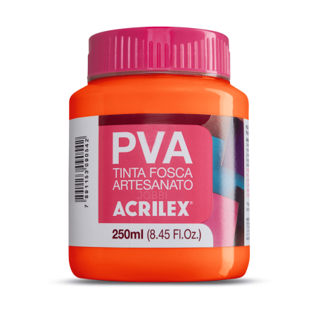 Pintura para Artesanía PVA Naranja 250ml, ACRILEX
