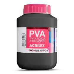Pintura para Artesanía PVA Negro 500ml, ACRILEX