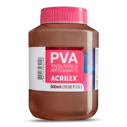 Pintura para Artesanía PVA Marrón Oscuro 500ml, ACRILEX