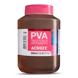 Pintura para Artesanía PVA Chocolate 500ml, ACRILEX