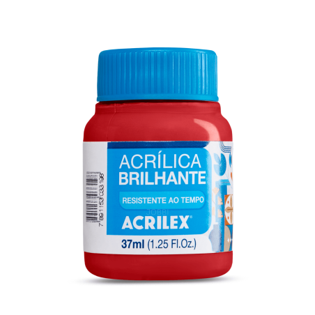 Pintura Acrílica Brillante 37ML, Rojo Fuego - ACRILEX