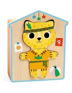 Puzzle Gatito de madera, DJECO