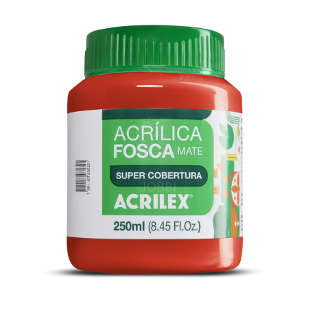 Pintura Acrílica Mate 250ML, Rojo Fuego - ACRILEX