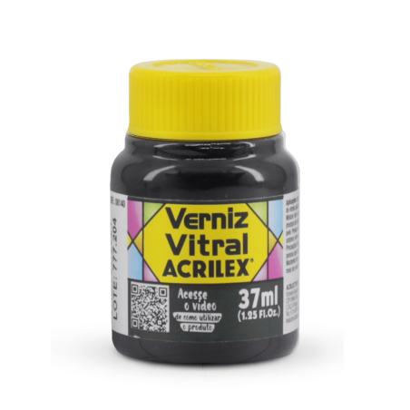 Barniz Vitral Negro37 ML, ACRILEX