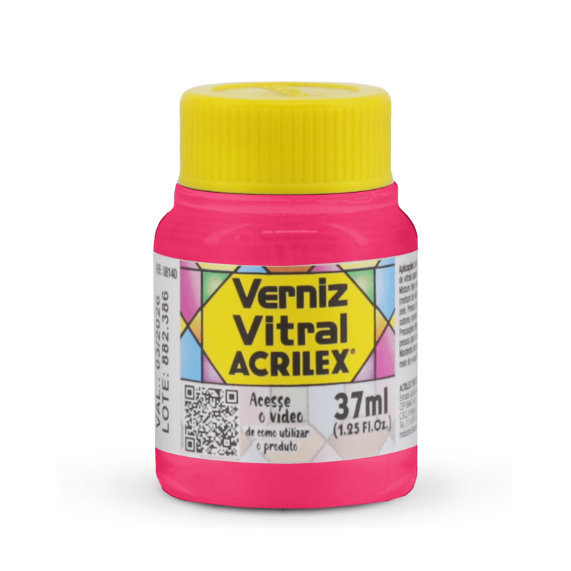 Barniz Vitral Rojo Carmin 37 ML, ACRILEX