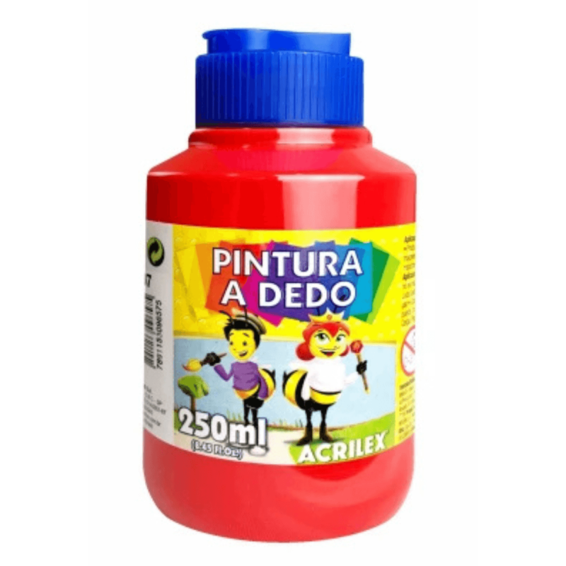 Pintura al Dedo Rojo fuego 250ml, ACRILEX