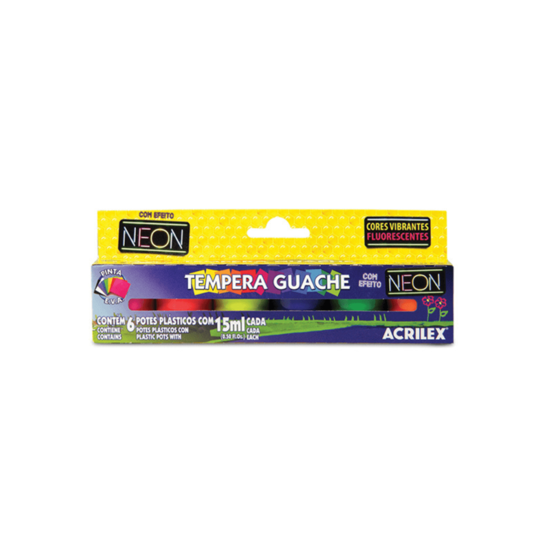 Tempera guache neon 15ml, ACRILEX