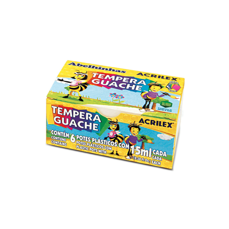 Tempera guache de 6 colores 15 ml, ACRILEX