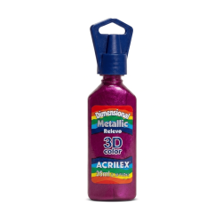 Tinta metálica dimensional relieve 3D magenta, ACRILEX