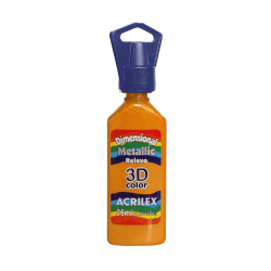 Tinta metálica dimensional relieve 3D naranja, ACRILEX