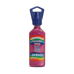 Tinta metálica dimensional relieve 3D rosa cintilante, ACRILEX