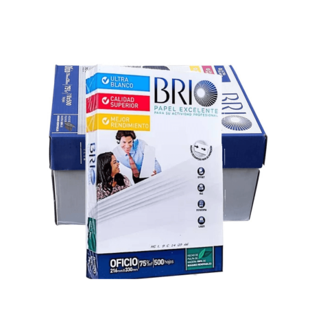 Caja de 10 resmas oficio BRIO