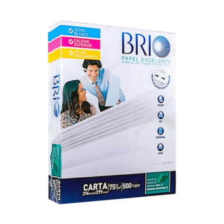 Hojas papel bond Tamaño Carta, BRIO
