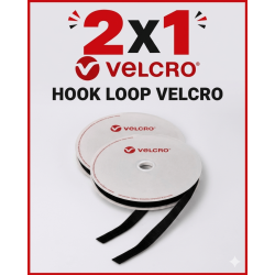 Cinta Velcro Negra, Hook+Loop