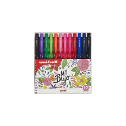 Bolígrafos Retractiles Tinta Gel, Floral 12 Colores - My Bujo Uni-ball