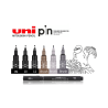 Rotuladores Uni Pin Bold & Brush, Expositor de 72 Piezas - UNI-BALL
