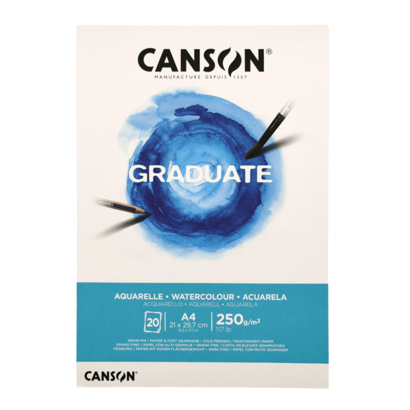 Bloc Acuarela Graduate 20H A4 250G, CANSON