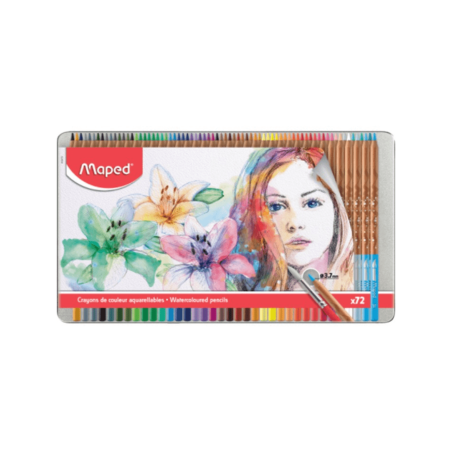 Lápices de colores acuarelables 72 uds, MAPED