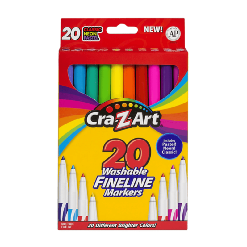 Cra-Z-Art  MARCADORES LAVABLES TRAZO FINO  SET 20 PCS