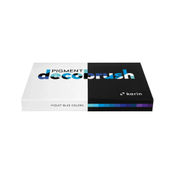 Pigment Decobrush Violet-Blue Colors, Set 12 Colores, KARIN MARKERS