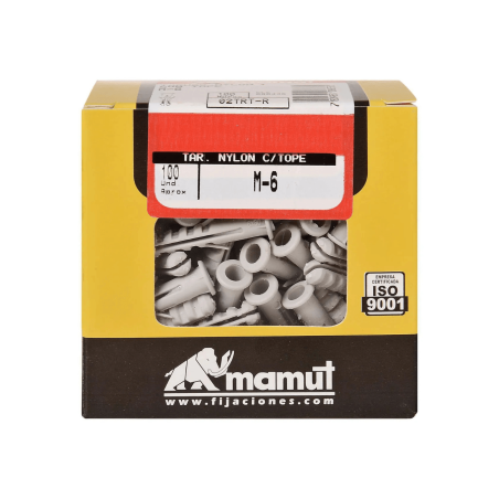 Tarugo Nylon con Tope M6 x 100 unid - MAMUT
