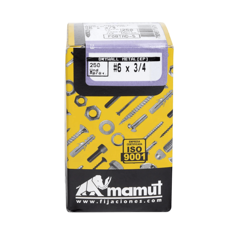 Tornillo Drywall Metal 6x3/4" 6 250 unidades - MAMUT