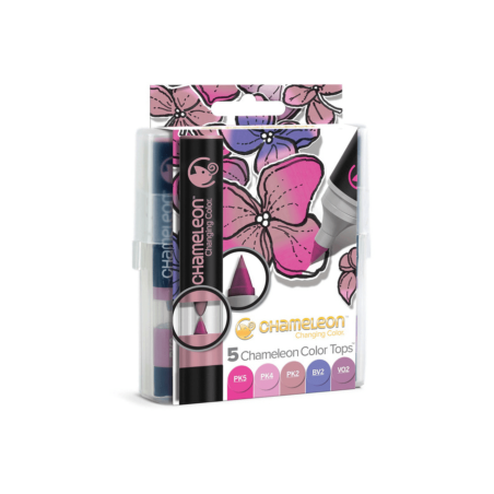 Set de 5 rotuladores tonos florales, CHAMELEON