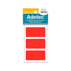 Etiqueta Manual Rojo/Fluor, 35x70mm, Adetec