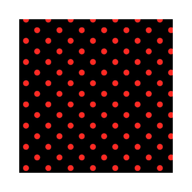 Papel lunar puntos rojo fondo negro 50 x 70 cm