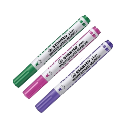Marcadores rosa , verde y lila, STABILO