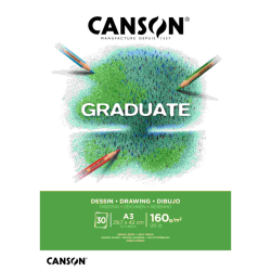 CANSON Bloc Graduate Dessing Blanco 30H A3 160G