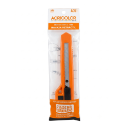 Estilete Retráctil 9mm Cutter Plástico - ACRICOLOR