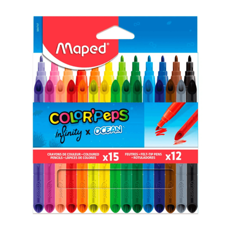 Set de 15 Colores Infinity + 12 marcadores Ocean - MAPED