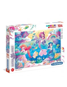 Rompecabezas glitter sirenas de 104 piezas, CLEMENTONI