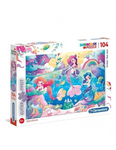 Rompecabezas glitter sirenas de 104 piezas, CLEMENTONI