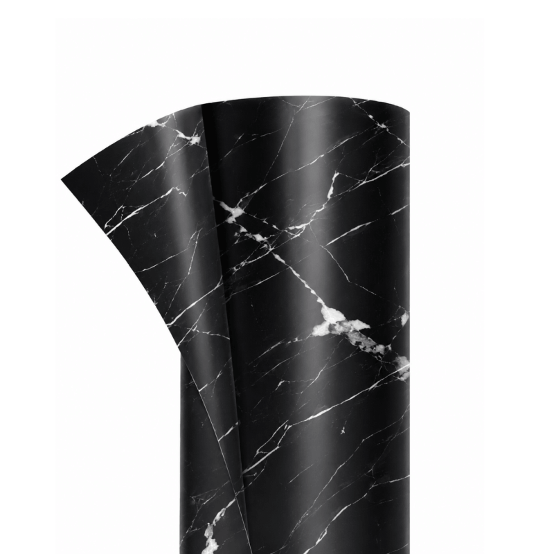 Vinil Adhesivo Decorativo Mármol Negro Veteado Blanco