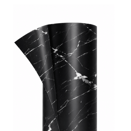 Vinil Adhesivo Decorativo Mármol Negro Veteado Blanco