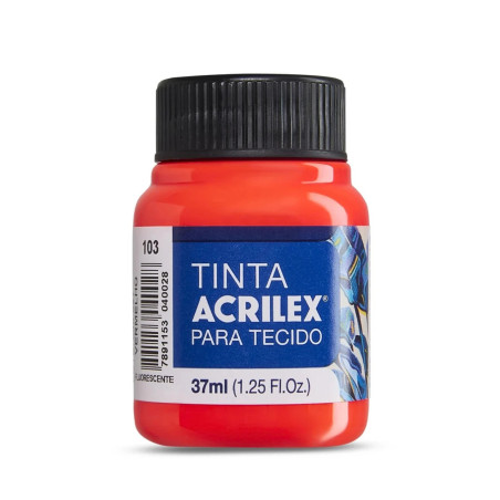 Pintura Fluorescente para Tela 37ml Rojo 103 - ACRILEX