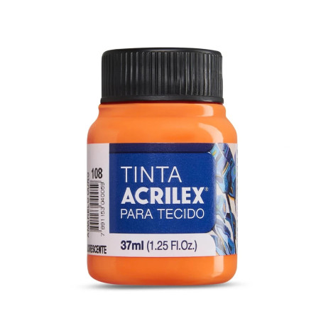 Pintura Fluorescente para Tela 37ml Amarillo Oro 108 - ACRILEX