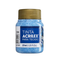 Pintura Glitter para Tela 37ml Azul 204 - ACRILEX