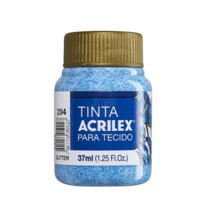 Pintura Glitter para Tela 37ml Azul 204 - ACRILEX