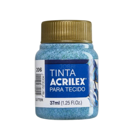 Pintura Glitter para Tela 37ml Verde 206 - ACRILEX