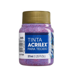 Pintura Glitter para Tela 37ml Rojo 205 - ACRILEX