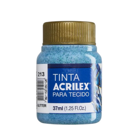 Pintura Glitter para Tela 37ml Verde Esmeralda 213 - ACRILEX