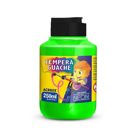 Tempera Guache 250ml Verde Neón - ACRILEX